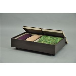 フタ付きインナーボックス/ベッド下収納箱 【ブラウン×アイボリー】 幅46cm×奥行38cm×高さ13cm 四面取っ手付き フタ付きインナーボックス/ベッド下収納箱 【ブラウン×アイボリー】 幅46cm×奥行38cm×高さ13cm 四面取っ手付き
