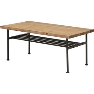 センターテーブル(ローテーブル/リビングテーブル) JOKER 幅90cm 木製/杉古材×スチール 収納棚付き 木目調