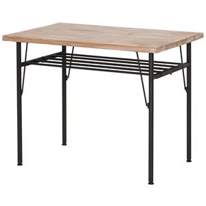 ダイニングテーブル(リビングテーブル) JOKER 幅90cm 木製/杉古材×スチール 木目調 - 拡大画像