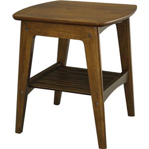 サイドテーブル(ミニテーブル/コーヒーテーブル) ロージー 幅45cm 木製 収納棚付き 木目調 - 拡大画像