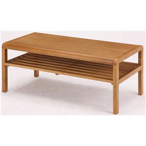 センターテーブル(ローテーブル/リビングテーブル) COCOA 木製 幅90cm 収納棚付き ナチュラル