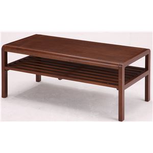 センターテーブル(ローテーブル/リビングテーブル) COCOA 木製 幅90cm 収納棚付き ブラウン - 拡大画像