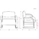 TV座椅子(パーソナルチェア) 木製 合成皮革(合皮) 肘付き 高さ3段階調整可 ブラックレザー - 縮小画像3