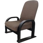 TV座椅子H(折りたたみリクライニングチェア) 肘付き 高さ3段階調整可 ブラウン