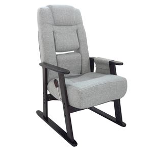 高座椅子/リクライニングチェア すず 肘付き 高さ調節可 ダブル腰当可動式 - 拡大画像