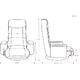 回転座椅子(リクライニングチェア/フロアチェア) エルピス 普通タイプ ボックス/肘付き ブラウン(茶) 【完成品】 - 縮小画像6