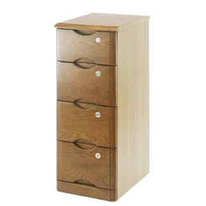 タモチェスト32cm幅 全鍵付き 4段 LBR(ライトブラウン) 天然木/引き出し収納 【完成品】