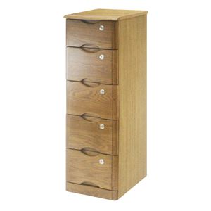 タモチェスト32cm幅 全鍵付き 5段 LBR(ライトブラウン) 天然木/引き出し収納 【完成品】
