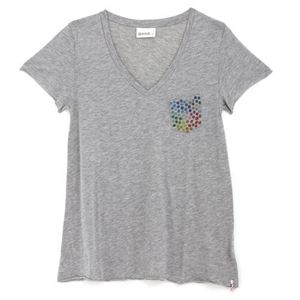 【在庫処分！12月13日まで】 anna(アンナ) フランス発 VネックTシャツ Sサイズ Gris