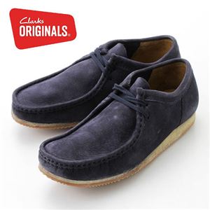 【在庫処分！12月13日まで】 CLARKS WALLABEE RUN 8.5(26.5cm) ネイビー