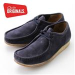 【在庫処分！12月13日まで】 CLARKS WALLABEE RUN 8.5(26.5cm) ネイビー