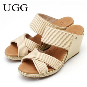 【在庫処分！12月13日まで】 UGG(アグ) ウェッジサンダル Hilarie 6(23cm) Buff