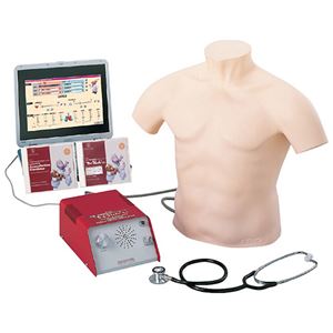 聴診技術教育モデル／看護実習モデル人形 「ちょうしんくん」 スピーカー内蔵 胸部カバー付き M-164-0