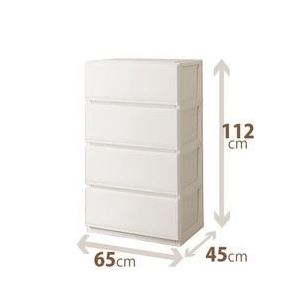 スタイルケース/マルチ収納棚 【深型4段】 ホワイト 幅65cm プロフィックス 日本製 商品画像