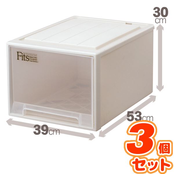 (3個セット) クローゼット収納/衣装ケース (幅39cm×高さ30cm) レギュラーサイズ 『Fits フィッツケース』 日本製 b04