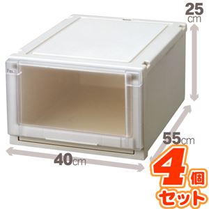 (4個セット) 収納ボックス/衣装ケース 『Fits フィッツユニットケース』 幅40cm×高さ25cm 日本製 商品画像
