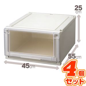 (4個セット) 収納ボックス/衣装ケース 『Fits フィッツユニットケース』 幅45cm×高さ25cm 日本製 商品画像