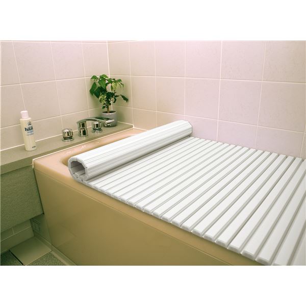 (6個セット) 風呂ふた 風呂フタ 75cm×160cm用 ホワイト 軽量 シャッター式 巻きフタ SGマーク認定 日本製 浴室 風呂 b04