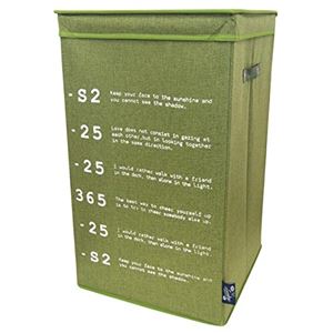 ランドリーボックス/洗濯かご 【70L】 高さ60cm 折りたたみ 持ち手付き グリーン(緑) 商品写真