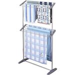 ステンレスバスタオル掛け/物干しスタンド 【2段】 幅84cm 干し部：斜め形状 『セキスイ』