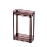 シャンプーラック/お風呂場収納 【2段 2段 スモークブラウン】 幅23.5cm コンパクト 大容量 水抜き穴付き 〔バス用品 浴室収納〕