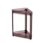 ボトルスタンド/浴室コーナーラック 【2段 スモークブラウン】 幅26.5cm コンパクト 大容量 水抜き穴付き 〔バス用品 浴室収納〕