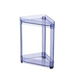 ボトルスタンド/浴室コーナーラック 【2段 クリアブルー】 幅26.5cm コンパクト 大容量 水抜き穴付き 〔バス用品 浴室収納〕