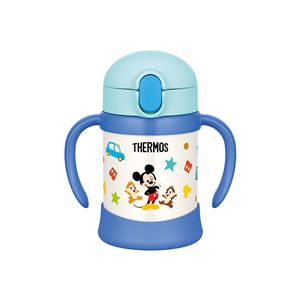 【THERMOS サーモス】 ベビーストローマグ/赤ちゃん用水筒 【250ml ライトブルー】 ディズニー柄 月齢9ヶ月頃〜 ハンドル付き