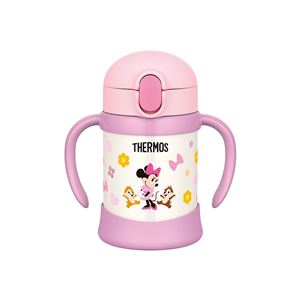 【THERMOS サーモス】 ベビーストローマグ/赤ちゃん用水筒 【250ml ライトピンク】 ディズニー柄 月齢9ヶ月頃〜 ハンドル付き