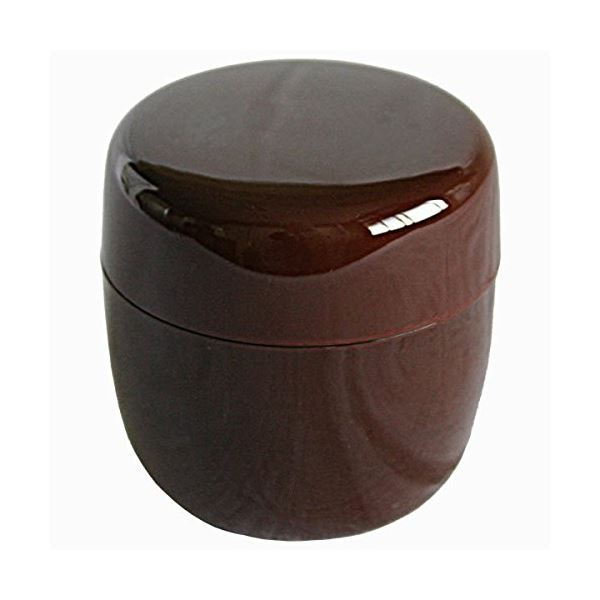 茶筒/お茶っ葉入れ (こげ茶 3個セット) 約9×9cm 内蓋付き ウレタン塗装 樹脂 (茶道 お稽古 習い事 カルチャー) b04