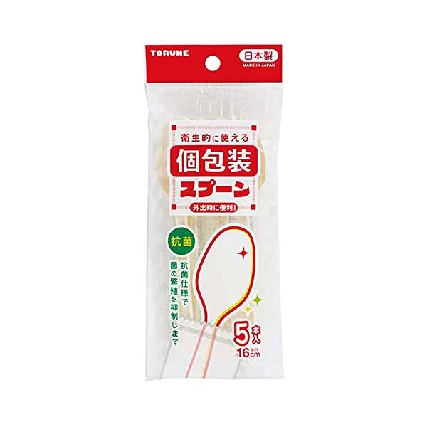 【商品名】 【10個セット】 トルネ 抗菌スプーン 個包装（5本入） 16cm 【ジャンル・特徴】 スプーン 使い捨て 抗菌 カトラリー 個装 携帯 袋入り 関連ワード:生活用品・インテリア・雑貨 キ