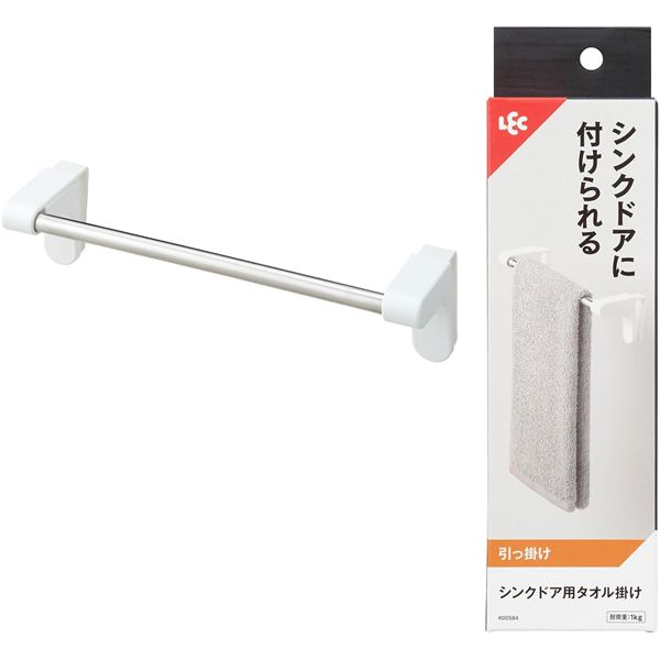 【商品名】 【2個セット】 レック シンクドア用タオル掛け ホワイト K00584 【ジャンル・特徴】 引っ掛け ハンガー 耐荷1kg ライン取っ手 お手拭き 関連ワード:生活用品・インテリア・雑貨 