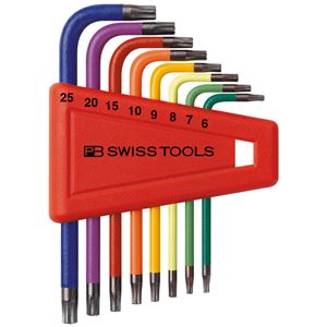 PB SWISS TOOLS 410H／6-25RB L型レインボーヘクスローブレンチセットパックナシ