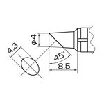 白光 T10-BCF4 938用こて先（4BC型 面のみ）