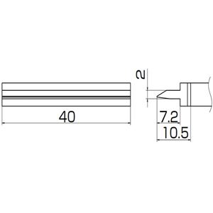 白光 T12-1406 こて先／スパチュラ40（IN-331B）