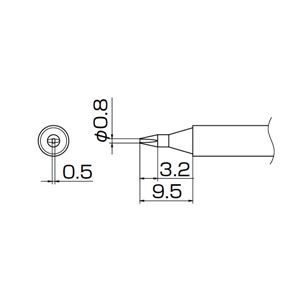 白光 T13-D08 こて先／0.8D型