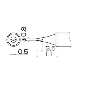 白光 T12-WD08 こて先／0.8WD型 高熱容量