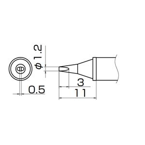 白光 T12-WD12 こて先／1.2WD型 高熱容量