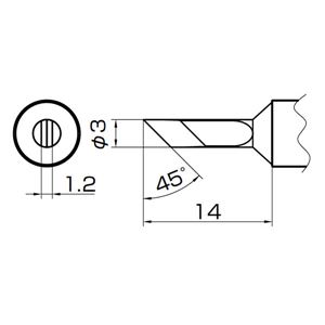 白光 T14-KU 957用こて先／KU型