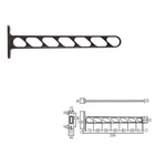 フラット物干し金物 【全長550mm/黒】 アルミダイカスト 水上金属 FT550 〔部品 DIY 日曜大工〕