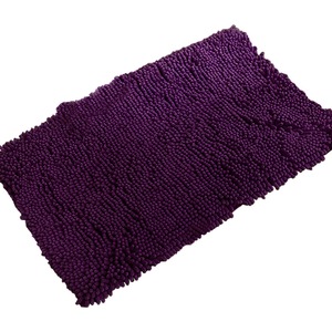マイクロファイバーバスマット/キッチンマット 【45×65cm/パープル】 すべり止め付き 速乾 『クイックドライ』