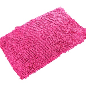 マイクロファイバーバスマット/キッチンマット 【60×90cm/ショッキングピンク】 すべり止め付き 速乾 『クイックドライ』