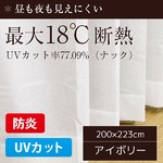 防炎・UVカット レースカーテン 【1枚のみ 200×223cm/ナック】 アイボリー 最大18℃断熱 省エネ 帝人 日本製