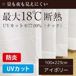 防炎・UVカット レースカーテン 【2枚組 100×223cm/ナック】 アイボリー 最大18℃断熱 省エネ 帝人 日本製