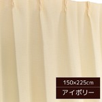 6色から選べるシンプルカーテン 【1枚のみ 150×225cm/アイボリー】 形状記憶 洗える 『ビビ』