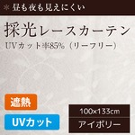 採光レースカーテン/目隠し 【2枚組 100×133cm/リーフリー】 UVカット機能付き 遮熱 遮像 洗える