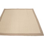 オールシーズン使える柔らかタッチラグ 185×185cm ベージュ ラグ 洗える ラグマット 綿配合 ストライプニット