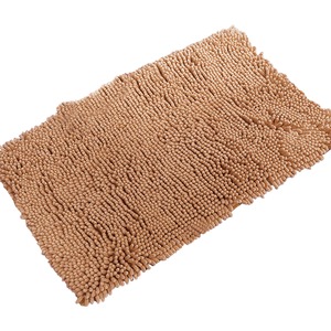 マイクロファイバーバスマット/キッチンマット 【45×65cm/ベージュ】 すべり止め付き 速乾 『クイックドライ』