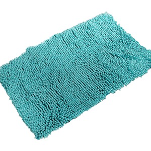 マイクロファイバーバスマット/キッチンマット 【60×90cm/ブルー】 すべり止め付き 速乾 『クイックドライ』