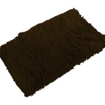 マイクロファイバーバスマット/キッチンマット 【60×90cm/ブラウン】 すべり止め付き 速乾 『クイックドライ』